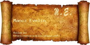 Mancz Evelin névjegykártya